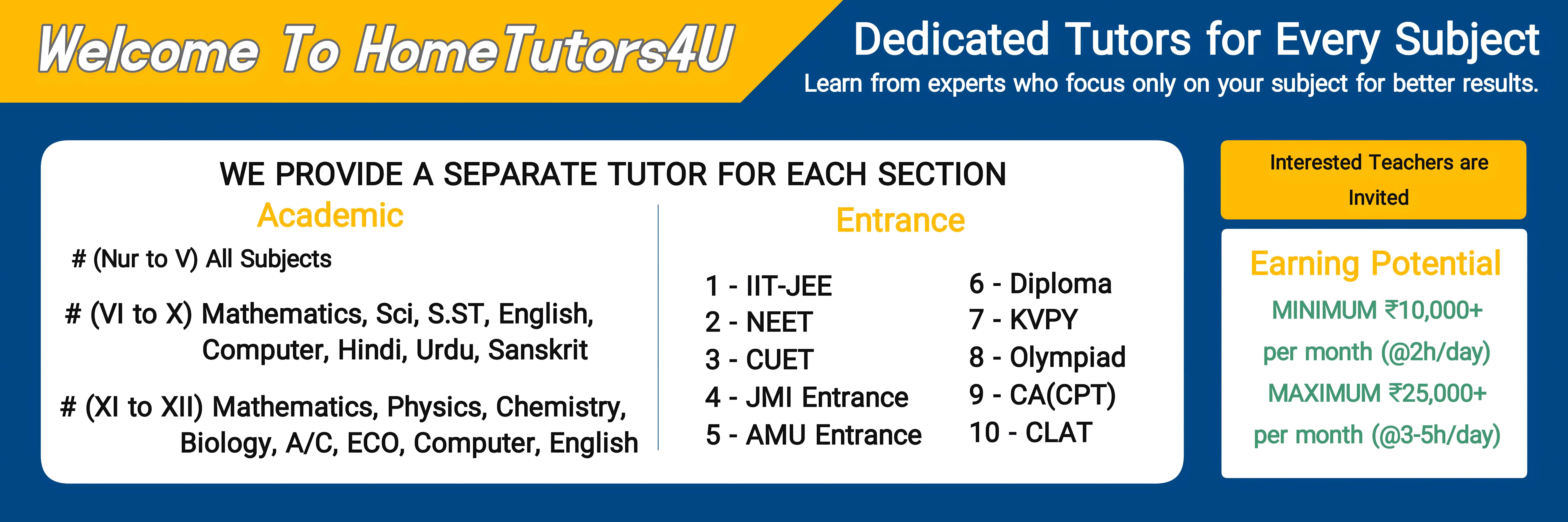 Home Tutors4U - Tutoring Services - Banner 1